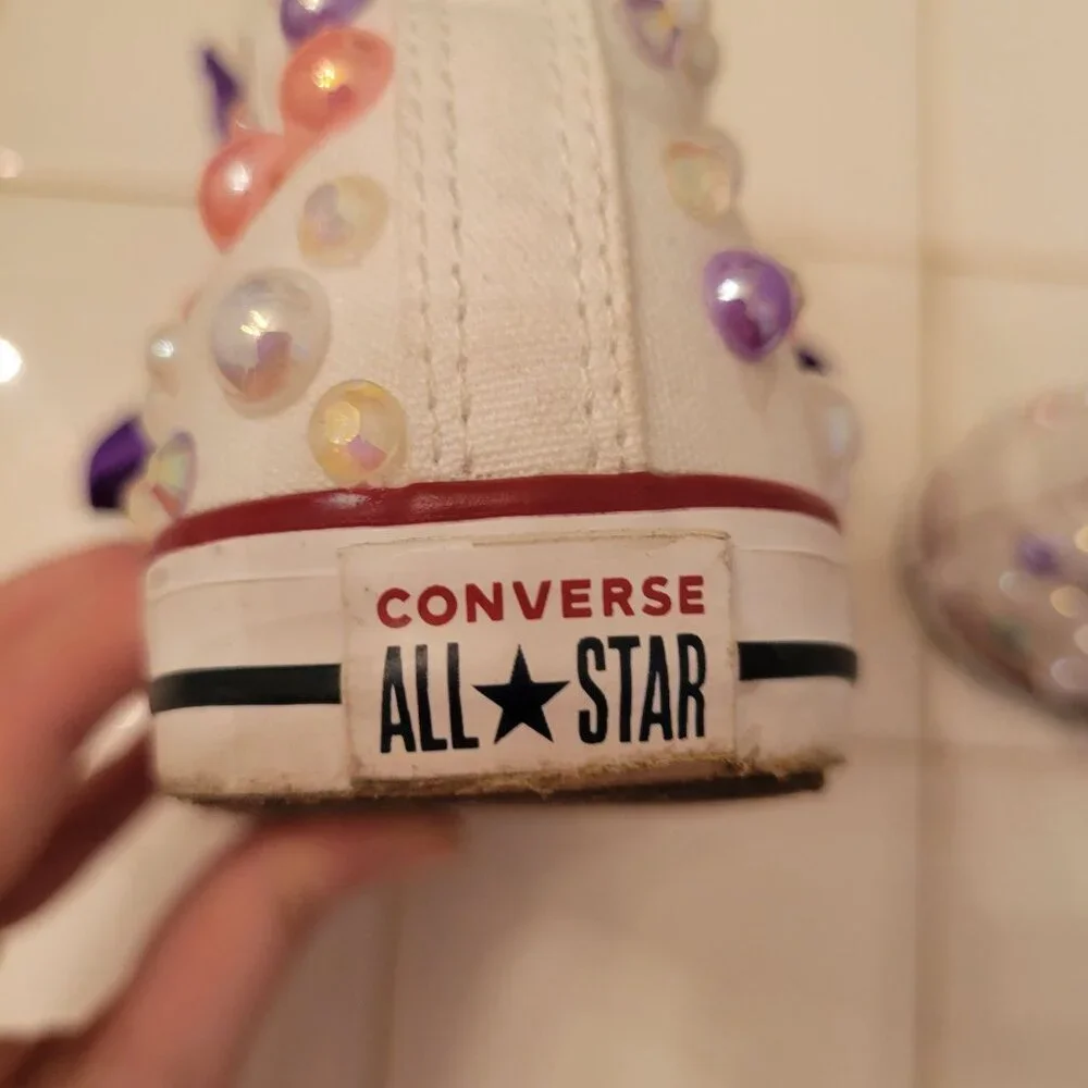 Custom Converse Unicorn Beaded‎ Shoes Infant 9 Embroidered Bling Glam Gift